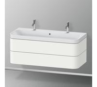 Ensemble Meuble Salle De Bain Duravit Happy D.2 Plus Lavabo double, meuble c-shaped 2 tiroirs 1175mm Blanc Satiné HP4379O36360000