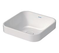 Duravit HappyD 2 Plus vasque à poser carrée sans trou de robinetterie sans trop-plein 40x40cm avec cache-bonde en céramique blanc 2359400000