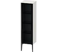 Duravit XViu XV1367 Armoire mi-haute avec porte vitrÃ©e verticale, articulÃ©e Ã gauche, 400x360 mm, hauteur 1330 mm, Couleur (avant/corps): noir mat/blanc brillant. - XV1367LB222