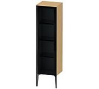 Duravit haut moyen XViu XV1367LB230 40x36x133cm, porte en verre, noir mat, porte à gauche, chêne naturel
