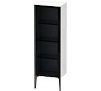 Duravit haut moyen XViu XV1368LB218 50x36x133cm, porte vitrée, noir mat, porte à gauche, blanc mat