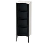 Duravit haut moyen XViu XV1368LB222 50x36x133cm, porte en verre, noir mat, porte à gauche, blanc brillant