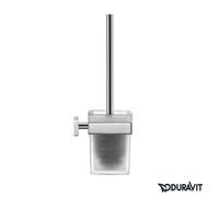 DURAVIT Karree - Set porte brosse de toilette chromé / mat