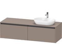Duravit Ketho.2 bâti-support de lavabo en console, découpe de la vasque à droite, 1600x459x550mm, 2 tiroirs, K24889R43430000, Couleur: Décor basalte mat
