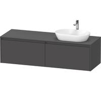 Duravit Ketho.2 bâti-support de lavabo en console, découpe de la vasque à droite, 1600x459x550mm, 2 tiroirs, K24889R49490000, Couleur: Décor graphite mat