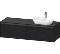 Duravit Ketho.2 bâti-support de lavabo en console, découpe de la vasque à droite, 1600x459x550mm, 2 tiroirs, K24889R16160000, Couleur: Décor chêne noir mat