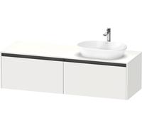 Duravit Ketho.2 bâti-support pour lavabo, découpe de la vasque à droite, 1600x459x550mm, K24889R18180000, Couleur: Décor blanc mat