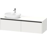 Duravit Ketho.2 bâti-support de lavabo en console, découpe de la vasque à gauche, 1600x459x550mm. 2 tiroirs, K24889L18180000, Couleur: Décor blanc mat