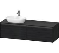 Duravit Ketho.2 bâti-support de lavabo en console, découpe de la vasque à gauche, 1600x459x550mm. 2 tiroirs, K24889L16160000, Couleur: Décor chêne noir mat