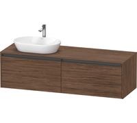 Duravit Ketho.2 bâti-support pour lavabo, découpe de la vasque à gauche, 1600x459x550mm, K24889L21210000, Couleur: DÃ©cor noyer foncÃ©