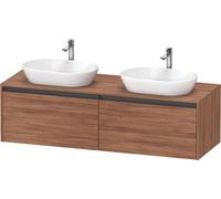 Duravit Ketho.2 bâti-support pour lavabo, découpe de la vasque des deux côtés, 1600x459x550mm, K24889B79790000, Couleur: Décor noyer naturel