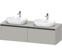 Duravit Ketho.2 bâti-support de lavabo en console, découpe du bassin des deux côtés, 1600x459x550mm, 2 tiroirs, K24889B07070000, Couleur: DÃ©cor gris bÃ©ton mat