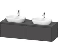 Duravit Ketho.2 bâti-support de lavabo en console, découpe du bassin des deux côtés, 1600x459x550mm, 2 tiroirs, K24889B49490000, Couleur: Décor graphite mat