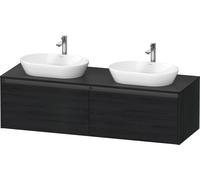 Duravit Ketho.2 bâti-support de lavabo en console, découpe du bassin des deux côtés, 1600x459x550mm, 2 tiroirs, K24889B16160000, Couleur: Décor chêne noir mat