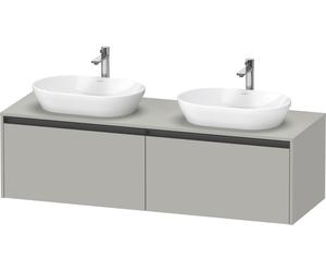 Duravit Ketho.2 bâti-support de lavabo en console, découpe du bassin des deux côtés, 1600x459x550mm, 2 tiroirs, K24889B07070000, Couleur: DÃ©cor gris bÃ©ton mat