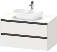 Duravit Ketho.2 bâti-support de lavabo sur console suspendu, 1000x568x550mm, 2 tiroirs, K24896018180000, Couleur: Décor blanc mat