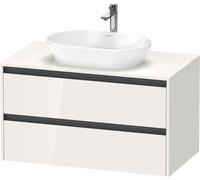 Duravit Ketho.2 bâti-support de lavabo sur console suspendu, 1000x568x550mm, 2 tiroirs, K24896022220000, Couleur: Décor blanc brillant