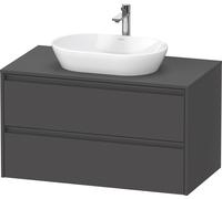 Duravit Ketho.2 bâti-support de lavabo sur console suspendu, 1000x568x550mm, 2 tiroirs, K24896049490000, Couleur: Décor graphite mat