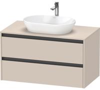 Duravit Ketho.2 bâti-support de lavabo sur console suspendu, 1000x568x550mm, 2 tiroirs, K24896083830000, Couleur: Décor taupe super mat