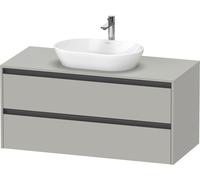 Duravit Ketho.2 bâti-support de lavabo sur console suspendu, 1200x568x550mm, 2 tiroirs, K24897007070000, Couleur: DÃ©cor gris bÃ©ton mat