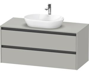Duravit Ketho.2 bâti-support de lavabo sur console suspendu, 1200x568x550mm, 2 tiroirs, K24897007070000, Couleur: DÃ©cor gris bÃ©ton mat