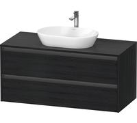 Duravit Ketho.2 bâti-support de lavabo sur console suspendu, 1200x568x550mm, 2 tiroirs, K24897016160000, Couleur: Décor chêne noir mat
