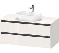 Duravit Ketho.2 bâti-support de lavabo sur console suspendu, 1200x568x550mm, 2 tiroirs, K24897022220000, Couleur: Décor blanc brillant