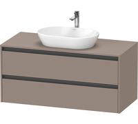 Duravit Ketho.2 bâti-support de lavabo sur console suspendu, 1200x568x550mm, 2 tiroirs, K24897043430000, Couleur: Décor basalte mat