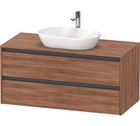 Duravit Ketho.2 bâti-support de lavabo sur console suspendu, 1200x568x550mm, 2 tiroirs, K24897079790000, Couleur: Décor noyer naturel