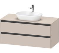 Duravit Ketho.2 bâti-support de lavabo sur console suspendu, 1200x568x550mm, 2 tiroirs, K24897091910000, Couleur: DÃ©cor taupe mat