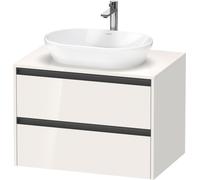 Duravit Ketho.2 bâti-support de lavabo sur console suspendu, 800x568x550mm, 2 tiroirs, K24895022220000, Couleur: Décor blanc brillant