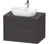 Duravit Ketho.2 bâti-support de lavabo sur console suspendu, 800x568x550mm, 2 tiroirs, K24895080800000, Couleur: Décor graphite super mat