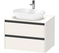 Duravit Ketho.2 bâti-support de lavabo sur console suspendu, 800x568x550mm, 2 tiroirs, K24895084840000, Couleur: Blanc super mat Décor