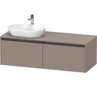 Duravit Ketho.2 bÃ¢ti-support pour lavabo, dÃ©coupe de la vasque Ã gauche, 1400x459x550mm, K24888L, Coloris: DÃ©cor basalte mat - K24888L43430000
