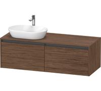 Duravit Ketho.2 bâti-support pour lavabo, découpe de la vasque à gauche, 1400x459x550mm, K24888L, Couleur: DÃ©cor noyer foncÃ©
