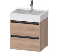 Duravit Ketho.2 bâti-support de lavabo suspendu, 2 tiroirs, 584x440x460mm, pour Vero Air 235060, K25275055550000, Couleur: Décor chêne marbré
