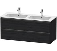 Duravit ketho meuble avec 2 tiroirs pour double lavabo 128x48x55cm avec poignées chêne anthracite noir mat k25266016160000
