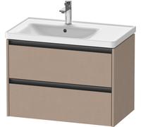Duravit Ketho.2 bâti-support lavabo suspendu, 2 tiroirs, 784x549x455mm, pour vasque D-Neo à gauche 236980, K25285075750000, Couleur: Décor lin mat