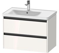 Duravit Ketho.2 bâti-support lavabo suspendu, 2 tiroirs, 784x549x455mm, pour vasque D-Neo à gauche 236980, K25285022220000, Couleur: Décor blanc brillant