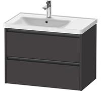 Duravit Ketho.2 bâti-support lavabo suspendu, 2 tiroirs, 784x549x455mm, pour vasque D-Neo à gauche 236980, K25285080800000, Couleur: Décor graphite super mat
