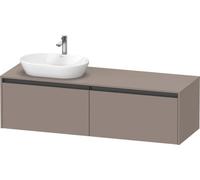 Duravit Ketho.2 bâti-support pour lavabo, découpe de la vasque à gauche, 1600x459x550mm, K24889L43430000, Couleur: Décor basalte mat