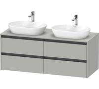 Duravit Ketho.2 bâti-support pour lavabo, découpe de la vasque des deux côtés, 1400x568x550mm, K24898B07070000, Couleur: DÃ©cor gris bÃ©ton mat