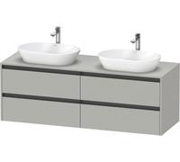 Duravit Ketho.2 bâti-support pour lavabo, découpe de la vasque des deux côtés, 1600x568x550mm, K24899B07070000, Couleur: DÃ©cor gris bÃ©ton mat