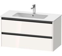 Duravit Ketho.2 bâti-support pour lavabo suspendu, 2 tiroirs, 1010x550x480mm, pour ME by Starck 233610, K25264022220000, Couleur: Décor blanc brillant