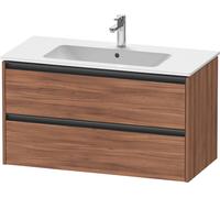 Duravit Ketho.2 bâti-support pour lavabo suspendu, 2 tiroirs, 1010x550x480mm, pour ME by Starck 233610, K25264079790000, Couleur: Décor noyer naturel