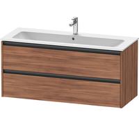 Duravit Ketho.2 bâti-support pour lavabo suspendu, 2 tiroirs, 1210x550x480mm, pour ME by Starck 233612,236112, K25265079790000, Couleur: Décor noyer naturel