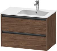 Duravit Ketho.2 bâti-support pour lavabo suspendu, 2 tiroirs, 810x549x480mm, pour ME by Starck position du lavabo à droite 234683, K25268021210000, Couleur: DÃ©cor noyer foncÃ©