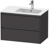 Duravit Ketho.2 bâti-support pour lavabo suspendu, 2 tiroirs, 810x549x480mm, pour ME by Starck position du lavabo à droite 234683, K25268080800000, Couleur: Décor graphite super mat