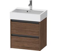 Duravit Ketho.2 bâti-support pour lavabo suspendu, Compact, 584x549x390mm, pour Vero Air 236860, 2 tiroirs, K25273021210000, Couleur: DÃ©cor noyer foncÃ©