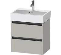 Duravit Ketho.2 bâti-support pour lavabo suspendu, Compact, 584x549x390mm, pour Vero Air 236860, 2 tiroirs, K25273007070000, Couleur: DÃ©cor gris bÃ©ton mat